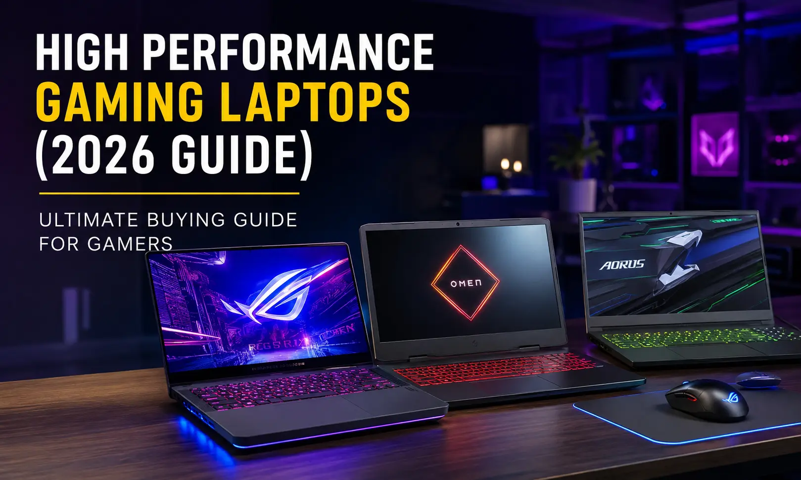 High performance gaming laptop with RTX GPU and Intel i9 processor 2026