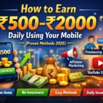 How to earn ₹500 to ₹2000 daily using mobile phone with freelancing, blogging and affiliate marketing methods in India