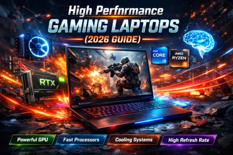 High performance gaming laptop with RTX GPU and Intel i9 processor 2026