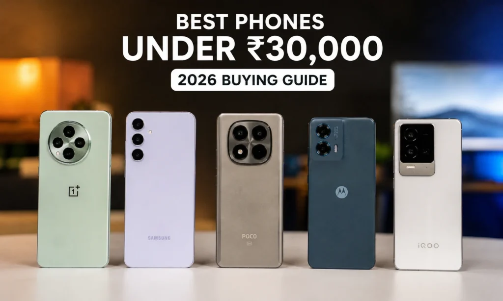 Best phones under ₹30000 in India 2026 with top smartphones for gaming camera and battery performance