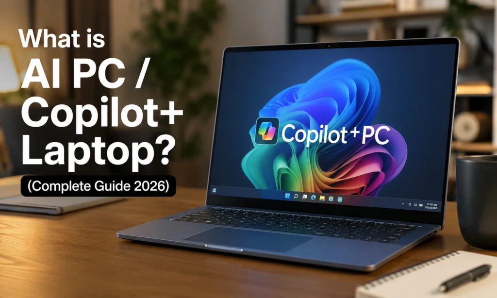 What is AI PC and Copilot+ laptop futuristic AI computer concept