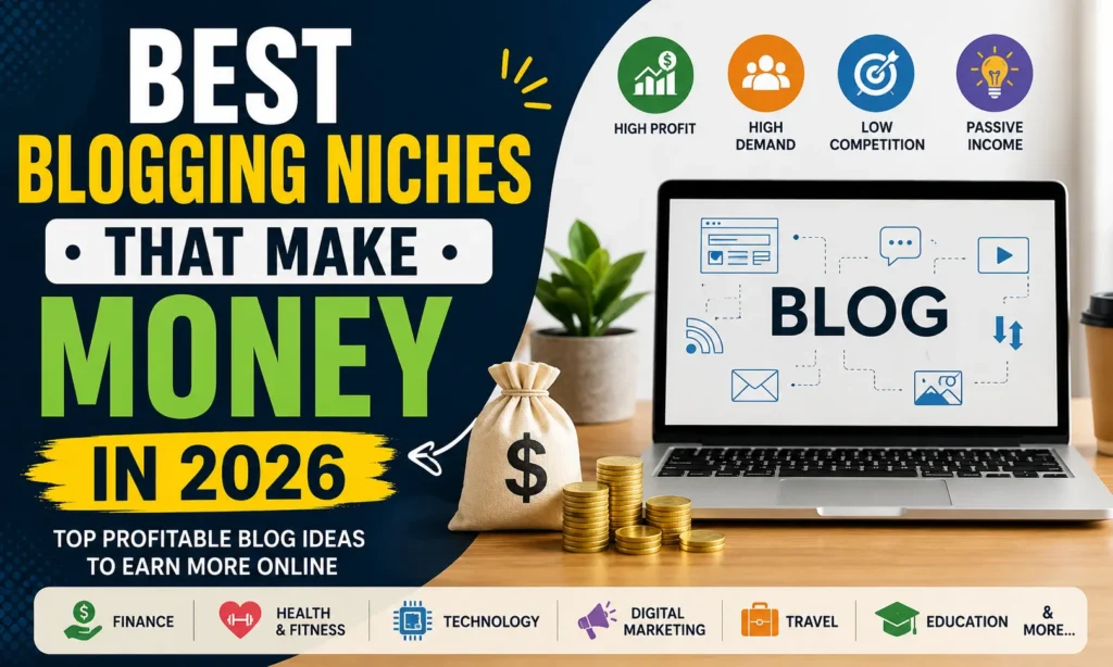 Best Blogging Niches That Make Money in 2026 with profitable blog ideas and online income categories