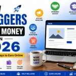 How bloggers make money in 2026 through affiliate marketing, ads, sponsored content, digital products, online courses, email marketing, and freelancing