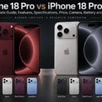 iPhone 18 Pro vs iPhone 18 Pro Max comparison showing design, colors and camera