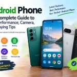 Android phone complete guide featuring smartphone display, performance, camera, battery, 5G, security and buying tips