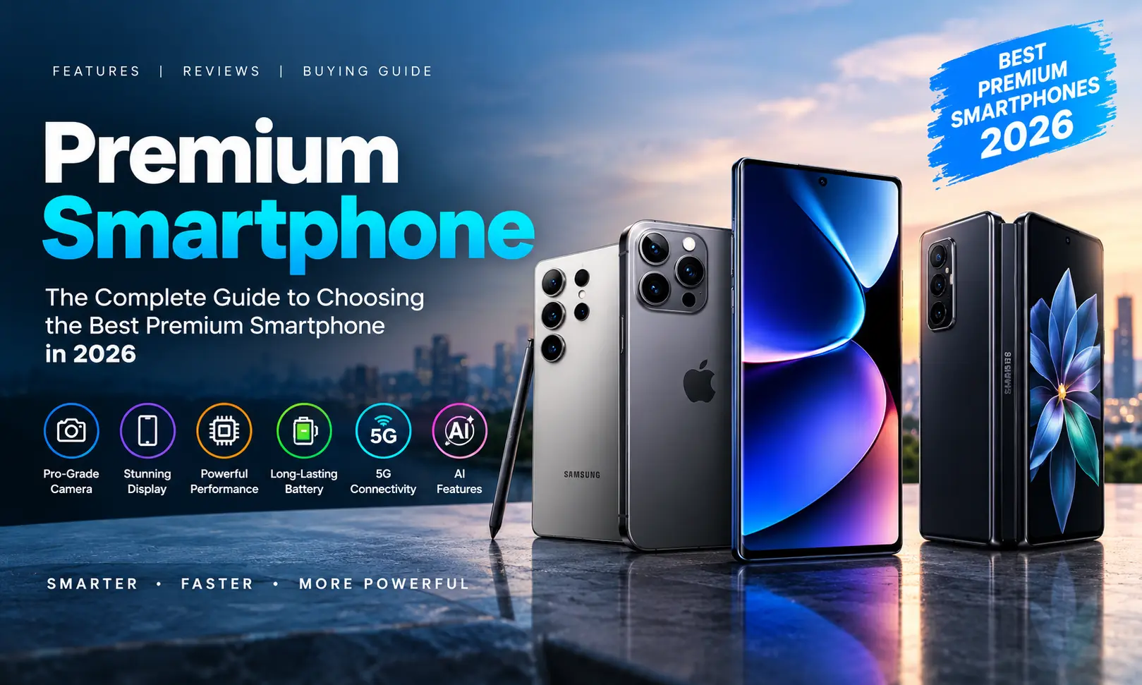 Best premium smartphone 2026 with flagship camera display AI and 5G features